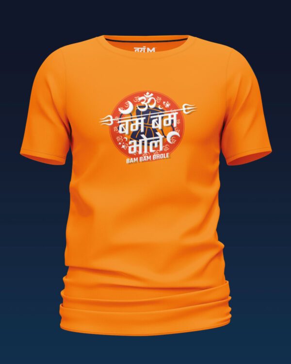 Bam Bam Bhole | Tshirt Regular Fit- Orange