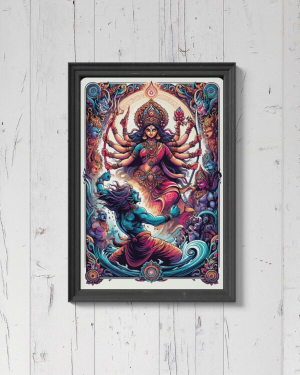 Maa Durga Dasabhuja | Frame Size 12x18 inches