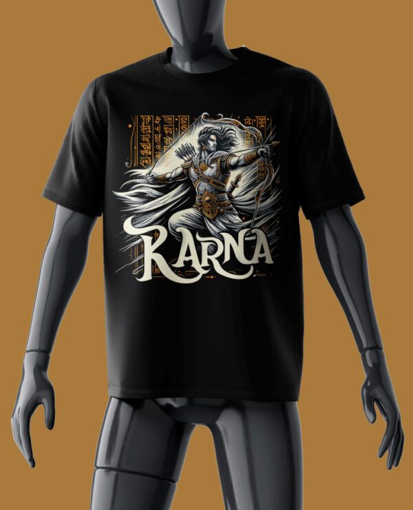 Karn | Mahabharat Theme Regular T-shirt - Black