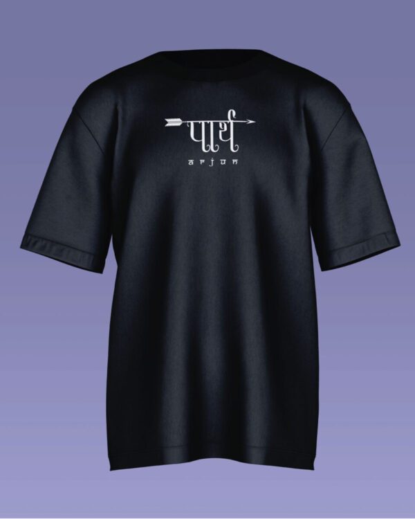 Arjun | Mahabharat Theme | Oversized-Black