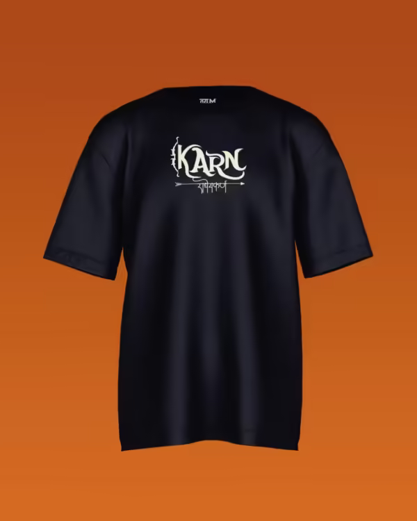 कर्ण - Karna | Mahabharat Theme Oversized-Black