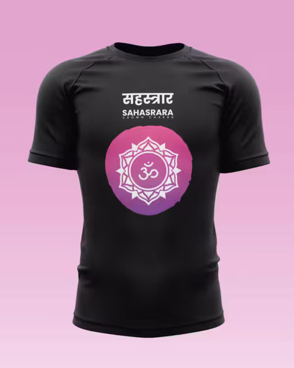 Sahasrara Kundalini Chakra T-shirt | Unisex Regular Fit- Black
