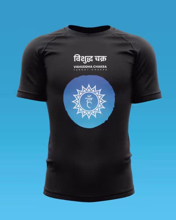Vishuddha Kundilini Chakra | Unisex Tshirt | Regular Fit-Black
